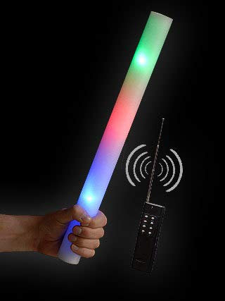 classicline LED Leuchtstab RC Schaumstoffstab Stab Schaumstoff Stab 40 cm fernbedienbar inkl Fernbedienung (mit Fernbedinung)