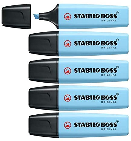 STABILO BOSS ORIGINAL Textmarker Pastell Blau 5 Stück
