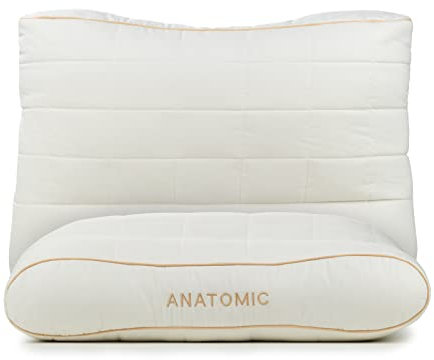 Vitapur Ergonomisches Nackenkissen & Kopfkissen für Breite Schultern - Premium Bambus Anatomisches Kissen - Hochwertige Stütze & Komfort - Fachgerechte Textilqualität