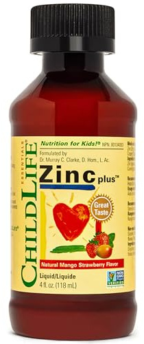 ChildLife Essentials, Liquid Zinc Plus, 118ml, 2mg Zink je Dosis, Geschmacksneutral, Glutenfrei, Sojafrei, GMO frei