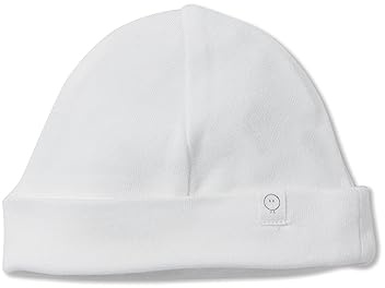 MORI Baby Soft & Gentle Organic Cotton Bamboo Hat in White - Unisex Design - Adjustable Roll-Up Length - Thermoregulating & Breathable - Sun Protection - Durable & Flexible - 0-3 Months