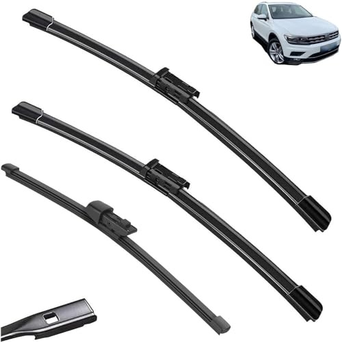 Autowischer kompatibel mit VW Tiguan MK2 2017–2020, Auto-Wischerblätter vorne und hinten, weiche Gummi-Scheibenwischer, automatische Windschutzscheibe, 26 Zoll + 21 Zoll + 14 Zoll, 2017 2018 2019 (Co
