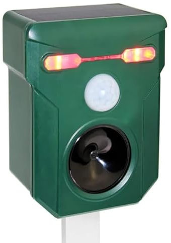 Répulsif pour Animaux Sauvages | sangliers | chevreuils | chèvres | Renards | avec programmateur | avec capteur de Mouvement | Charge Solaire | ultrasons | Alarme