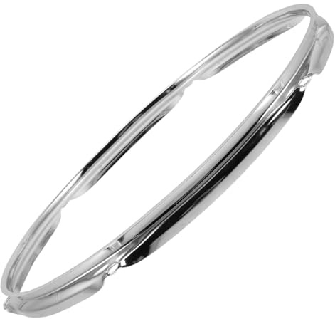 Snare Drum Reifen aus Stahl, Silberner Seitenreifen für Snare Drum | Gleichmäßige Form, Klarerer Klang, Zubehör für Snare Drums und Ersatzteile für Musikinstrumente