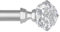 HOTOZON Barra de Cortina 80 a 218 cm, Barra Cortinas con Remate de Diamante Translúcido y Soportes para Dormitorio, Salón, Comedo, Cocina y Estudio, Plata Decoración navideña