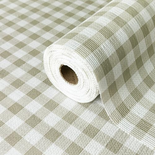 Drawer Liner and Shelf Liner for Kitchen Cabinet Liner Non-Adhesive Non-Slip Shelf Paper, Thick Strong Grip Waterproof Easy to Clean for Shelves, Cupboard, Desks, Green Plaid Pattern, 12 in x 10 FT