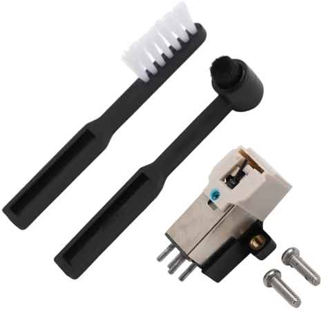 EaseSunny AT3600L Phono Cartridge Stylus de repuesto para tocadiscos, con cepillo de limpieza y cables, para tocadiscos DJ, color negro