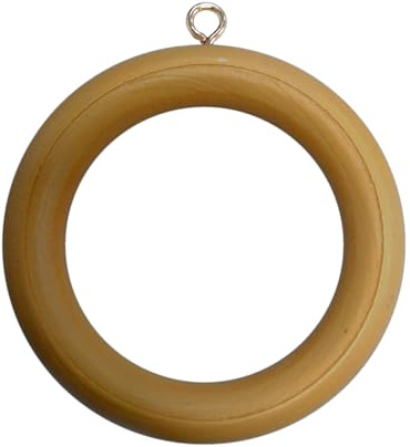 Bulk hårdvara BH05954 trä draperi stång stång ringar med skruvöga, inre dia.45 mm (1,3/4 tum) yttre dia. 64 mm (2,1/2 tum) – mörkbrun, paket med 10 45 mm Diameter Medium brun