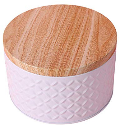 Small Cookie Storage Canister, Round Biscuits Tin with Metal Lid, Storage Cookie Jar Suitable for Tea, Cookie, Sugar etc, Family etc,13.7cm * 13.7cm * 8.3cm, 1200ml