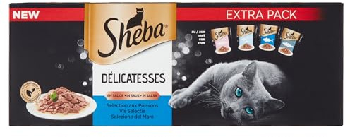 SHEBA Sauce Collection Selezione di pesce salsa amante bustine freschezza per gatto adulto 4 varietà 40x85g