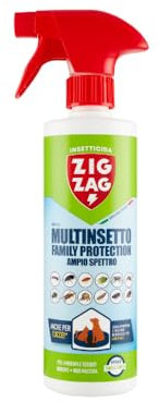 ZIG - ZAG Insetticida Spray Antipulci per ambienti, efficace contro pulci, zecche, mosche, zanzare e formiche, applicabile su cucce di cani e gatti, 400 ml