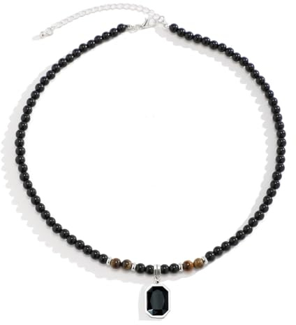 SHLWYG collar personalizado para hombre, cuentas de piedra de tigre, collar de colores con colgante, nuevo diseño de surfista