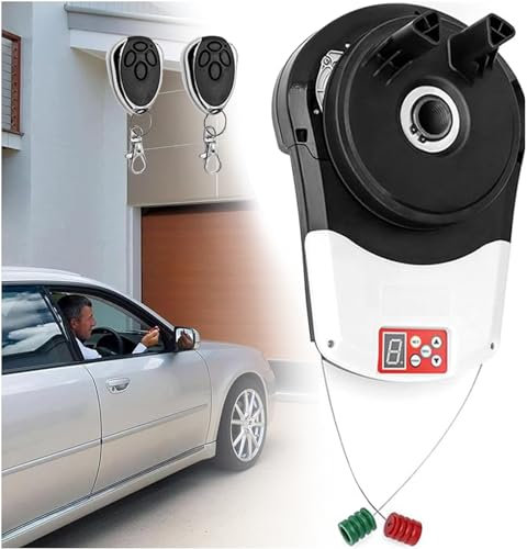 YXFAZPP Automatic Rolling Gate Opener,Electronic Garage Door Opener Lift Force 800n Power,Steel Rolling Door Opener,Electric Garage Automatic Roller Door Opener with 2 Remote
