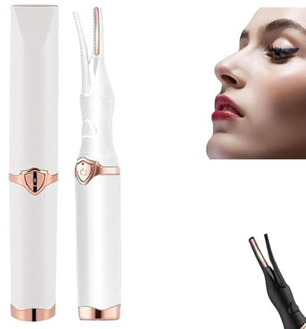 Beheizbare Wimpernzange, Elektrische Wimpernzange USB Wiederaufladbare Wimpernbürste, Silikon Wimpernkamm Wimpern Wickler Wimpernformer Heated Eyelash Curler für alle Wimpern (Weiß)