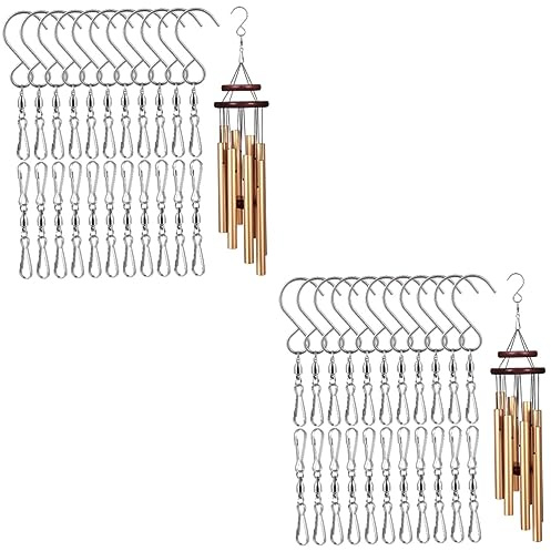 Toyvian 80pcs Diverse Styles Swivel Hooks Stainless Steel Spiral Hangers for Wind Spinners Garden Windmill Decor Windsocks