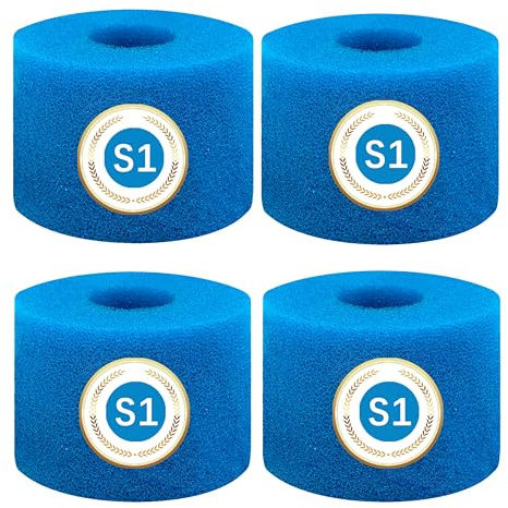 TIDGRD Filterschwamm Typ S1,wiederverwendbarer Schwammfilter,Hochelastisch S1 Filterkartusche,für Spas, Schwimmbäder, Gärten im Freien (4 Pcs)