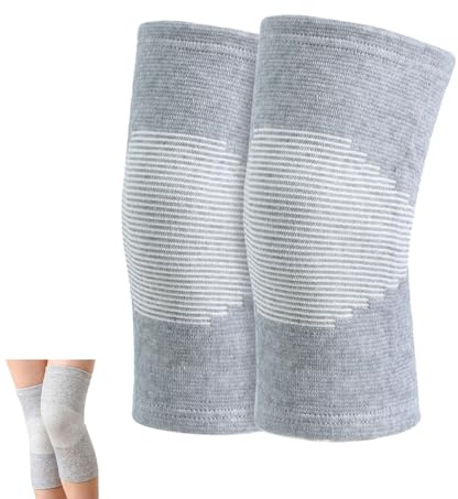 forbany Vitaliskraft Premium Bambus-Kniebandage – 100% Bio-Bambusmaterial, Antibakteriell & Atmungsaktiv, Fördert Durchblutung & Heilung, Perfekt Passend Ohne Verrutschen (Grau, M)