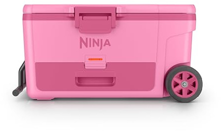 Ninja FrostVault | 65qt Wheeled Cooler with Cold Dry Zone | Integrated Fridge-Temp Dry Storage Drawer | Premium Heavy-Duty Insulated Cooler | Keeps Ice Cold for Days | Strawberry Rhubarb | FB265BP