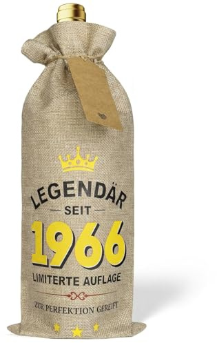 Weinbeutel 60 Geburtstag Mann Weinbeutel 1966 Geschenke 60 Geburtstag Frau Wein Geschenk Verpackung mit Anhänger Lustige Geschenke Geschenktasche für Wein und Sekt