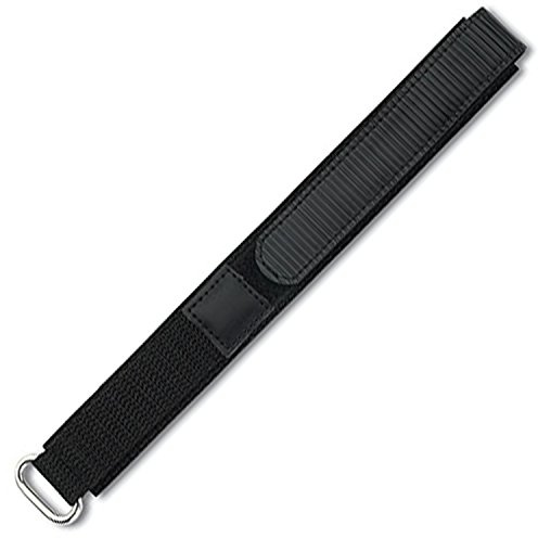 Eichmüller Textil Uhrenarmband mit Klettverschluss schwarz 20mm
