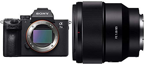Sony ILCE7M3B Full Frame Mirrorless Compact System Camera Body with SEL85F18 E Mount Full Frame 85 mm F1.8 Prime Lens - Black