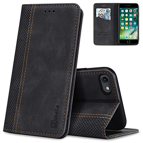 AKABEILA Hülle Kompatibel mit iPhone SE 2022/SE 2020/8/7, Premium PU Leather Flip Folio Wallet Book Case Hülle Cover with Magnetic Closure Stand Card Slot