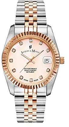 Jacques Du Manoir damklocka – inspiration, 36 mm analog kvartsklocka med armband i rostfritt stål