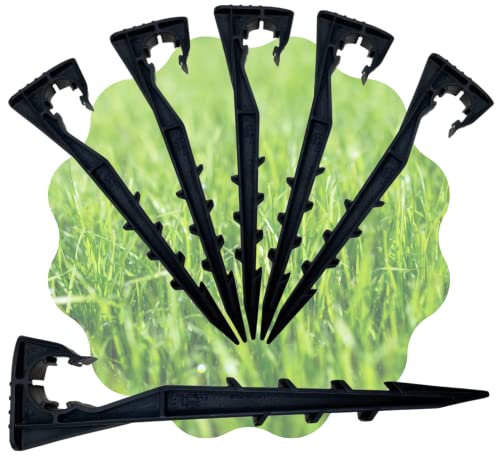 acquaverde Kit 100 Picchetti di Ancoraggio e Ferma Tubo Ala Gocciolante da 16 e 20 mm, per Irrigazione a Goccia Automatica di Orto, Piante e Giardino, Made in Italy, Nero - Orto Facile