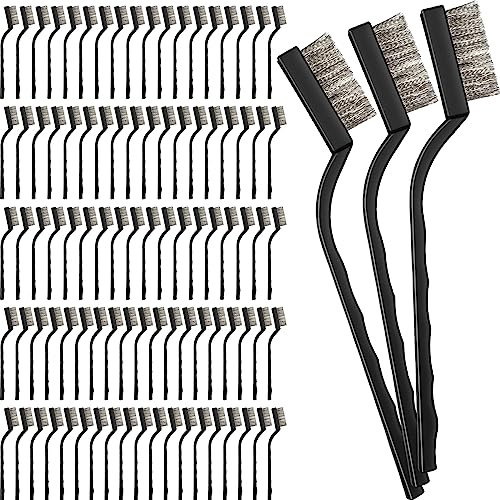 Zhehao 90 Pcs Mini Wire Brushes Set for Cleaning Rust,Solid Color