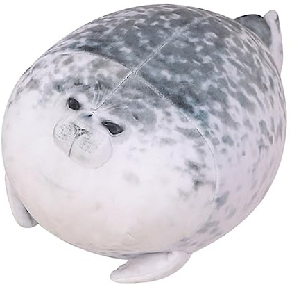 Trayosin 30/40/60 cm, simpatico cuscino di peluche con foca, morbido peluche imbottito, per bambini, amici e familiari (foca, 40 cm)