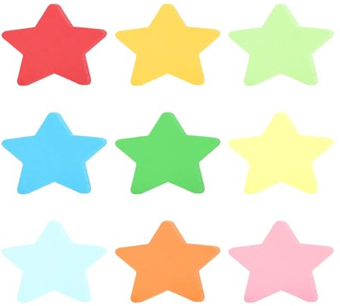 PATIKIL 6x6Cutouts Paper, 54Pcs Five Stars Assorted Color Cut Outs Paper for Bulletin Board Art Office Classroom Party Spring DIY Craft Card Decor, Multicolor