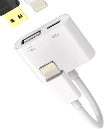 Adaptador Lightning a USB (2 en 1) para Apple Carga Jack Memoria Cable OTG 3.0 Para iPhone 14 Móvil Cargador Para iPad USB-A Lector Tarjetas Teclado Ratón Cámara Memoria Transferir Stick ip-USB