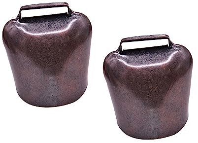 BELLIFFY 2stücke Kleine Dicke Hängeglocke Aus Eisen Für Nutztiere Schafe Pferde Kühe Alarmglocke Mit Klarem Sicher Und Langlebig Rotbronze Farbe