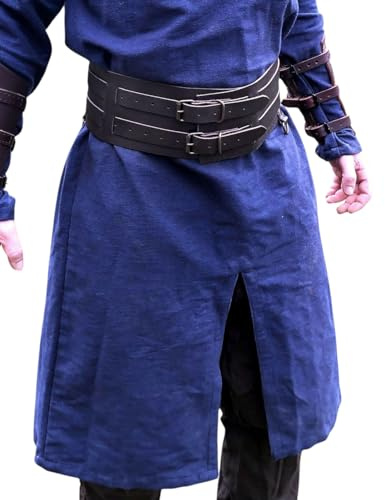 Leonardo Carbone® Unisex Breiter Wikingergürtel Solveig - Ledergürtel Herren, Wikinger Kleidung Herren, Gürtel Damen, LARP, Karneval, Accessoires Cosplay, Hobbit Kostüm - 100% Echtleder