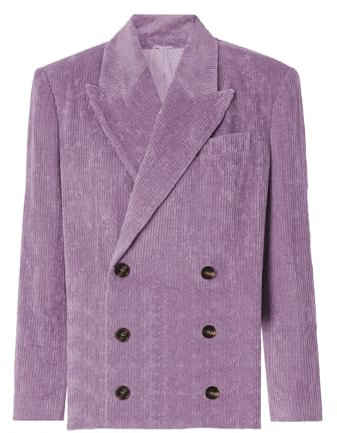 Leader of the Beauty Blazer décontracté en velours côtelé pour femme - Veste de costume pour l'automne et le travail - Blazer d'hiver pour femme, lilas, L