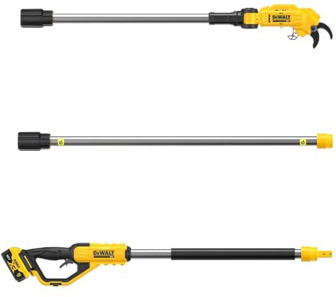 DEWALT 18V XR Akku-Stabastschere (bis zu 3 Meter Arbeitslänge, 38 mm Schnittkapazität, kompakter Schneidkopf, mit Antihaft-Beschichtung, inkl. 5Ah Akku & Ladegerät), DCMPP569P1-QW