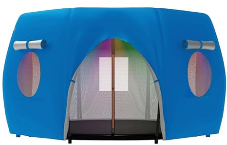 Studsmatta tält 1,8 m (6 fot) vattentätt UV-skydd studsmattor tält, studsmatta topp runt skuggskydd med ventilerat fönster, vikbar design studsmattor dammskydd för utomhusdörren
