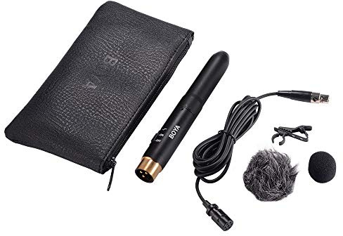 Market&YCY BY-M11C Sistema de micrófonos de Condensador de Solapa lavalier cardioide Profesional Conector XLR con Filtro de Corte bajo para Teatro, Video, películas y amplificación de Sonido
