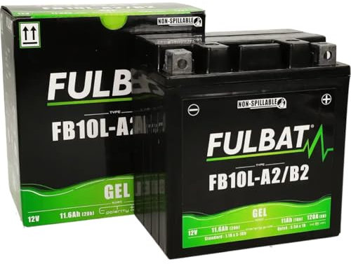 Fulbat YB10L-A2/B2 Gel-Batterie 12V 11Ah – Wartungsfrei, Vorgeladen, Vielseitig Einsetzbar, Für Motorräder & Roller