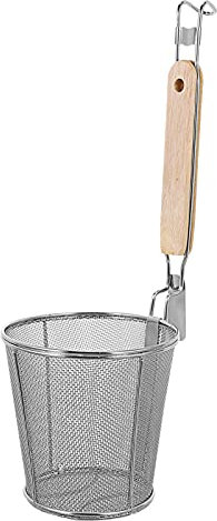 HEMOTON Panier à pâtes, Filtre à Nouilles, cuillère, Panier de Cuisine en Maille araignée, passoire au Plat en Acier Inoxydable, Panier à Spaghetti