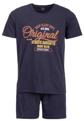 Henry Terre Herren Pyjama Set 2 TLG. Shorty Original Authentic Nightwear Übergröße Baumwolle, Farbe:Anthrazit, Größe:4XL
