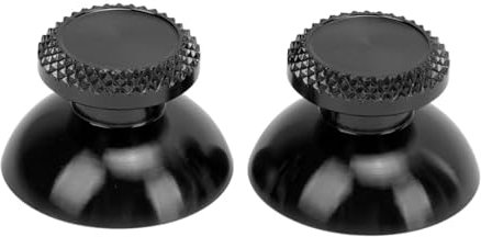 Lot de 2 Capuchons de Joystick pour Manette Bâton de Poignée Analogique en Métal en Alliage D'aluminium, Joystick Analogique de Remplacement pour Contrôleur (Noir)