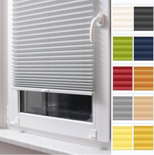 STUZA® Plissee Blickdicht 100% ohne Bohren zum Kleben (Höhe von 150 cm bis 230 cm)