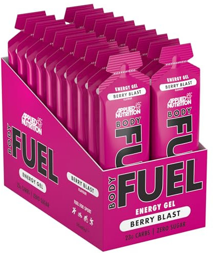Applied Nutrition BodyFuel Energy Gel - Fast Energy Gels, Fuel for Sport, with Carbs, Sugar Free (Box 20 Units x 60g) (Berry Blast)