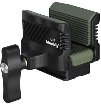 Manbily U-7 Tripod Head Saddle for Shooting Tripods, Aluminum Alloy Universal Rest Clamp Mount, 1/4 & 3/8 & Arca-Swiss Compatibility Base for monopods, Green