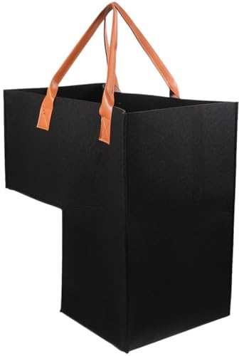 Zerodeko Cestino Portaoggetti per Scale a Forma l Grande Capacità, Organizer Pieghevole in Stoffa con Manico Ergonomico, Contenitore per Vestiti Sporchi e Giocattoli Uso Domestico