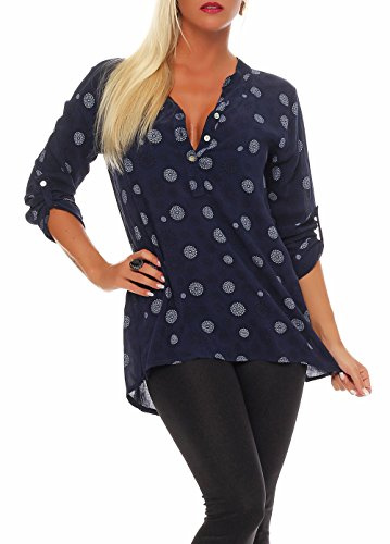 Malito dam blus med tryck | tunika med brioletter armar | blusskjorta också lång ärm bärbar | Elegant – Shirt 6703