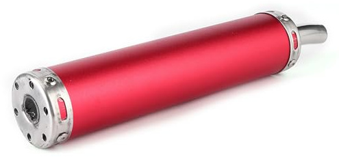 Auspuff Schalldämpfer 2 Takt Motorräder, Auspuff Schalldämpfer Rohr aus Edelstahl 20 mm (0,8 Zoll) Modifizierte Teile für Mopeds(rot)
