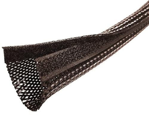 Electriduct 1/2 Rodent Resistant Side Entry Mesh Sleeving Self Closing Hook and Loop Mouse and Rat Repellent Hose Expandable Wire Cable Protection Flexible Wrap Around Sleeve - 100 Feet