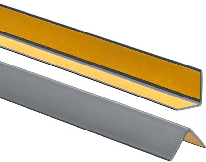 ProfiPVC Winkelprofil selbstklebend aus PVC 25x25mm 200cm Silber | Kantenschutz, Kantenschutzprofil aus PVC-Gummi, elastischer Eckschutz, einfache Montage ohne Bohren